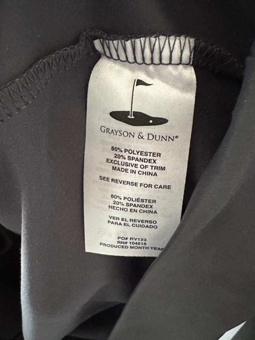 Grayson & Dunn Dark Gray Mens Large Performance Stretch Golf Hoodie - Picture 11 of 12